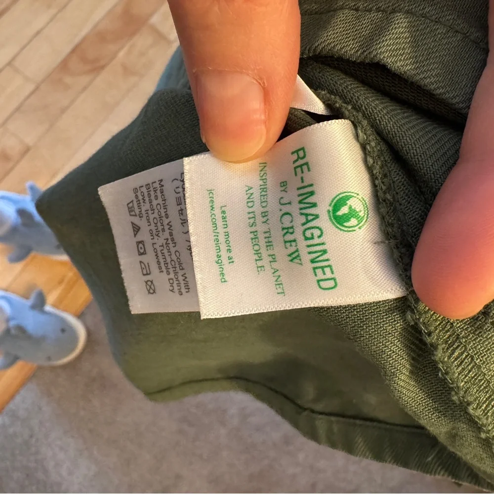 Reimagined by J. Crew Front Zip Chino Utility Dress Cotton Blend Sz 6 Olive - Picture 8 of 8